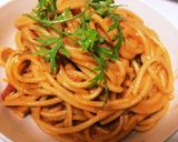 簡単にんじんの葉でトマトクリームパスタ♡作り方7写真