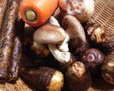 秋♡根菜と鶏肉とこんにゃくの煮物作り方1写真