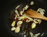 高菜　しらす　にんにく　パスタ。作り方2写真