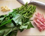 空芯菜とベーコンのパスタ作り方2写真