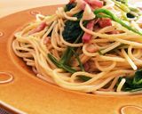空芯菜とベーコンのパスタ作り方13写真