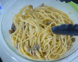 牡蠣オイル漬けで濃厚♪大葉と牡蠣のパスタ作り方4写真