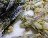 金時草の天ぷらをのせたかけそば作り方1写真