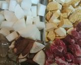 圧力鍋で簡単☆大根と牛ブロック肉の煮物★作り方1写真