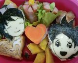 キャラ弁妖怪ウォッチ♬ケータ&ふみちゃん作り方4写真