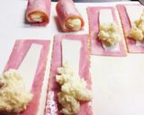 お弁当に！ベーコンポテマヨチーズ巻き作り方3写真