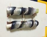 秋刀魚の白ネギ巻き 焼き！作り方3写真