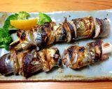 秋刀魚の白ネギ巻き 焼き！作り方5写真