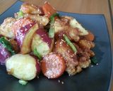 鶏肉と彩り野菜の甘辛和え作り方5写真