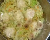 鶏ミンチ団子の白菜スープ(ショウガ入り)作り方6写真