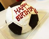 サッカーボールの誕生日ケーキ作り方16写真