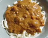 かくし卵が効いてる！焼きカレーうどん作り方2写真