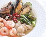 アヒージョ応用で簡単魚貝類パスタ♪作り方2写真