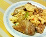 鶏とネギと卵の☆ピリッ辛♪麺つゆ炒め♪♪作り方3写真