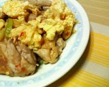 鶏とネギと卵の☆ピリッ辛♪麺つゆ炒め♪♪作り方4写真