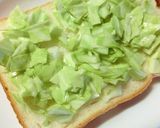 塩キャベ×魚ニソのバジルカレートースト作り方3写真