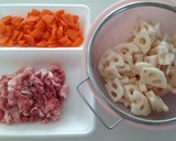 作りおき＊れんこんと豚肉のきんぴら作り方1写真