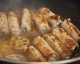 テリテリ♪豚肉ごぼう巻き☆蓮根添え作り方6写真