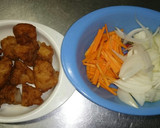 昨夜の唐揚げリメイク！簡単唐揚げ丼♪作り方1写真