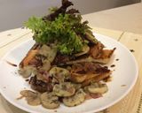 食パン前菜 マッシュルームとパンチェッタ作り方5写真
