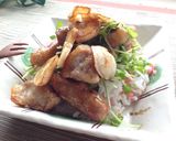 簡単！カラフルご飯✿バルサミコ酢ポーク丼作り方12写真