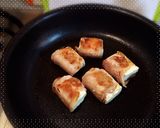 豆腐の豚肉巻　オイスターソース炒め作り方3写真