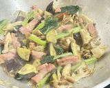 茄子と舞茸とベーコンの和風パスタ作り方6写真