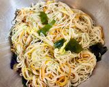 即席味噌汁で！隠れナスの梅みそビビン麺！作り方5写真