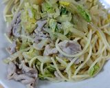 白菜と味噌漬け豚肉の和風パスタ作り方6写真