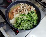 菜の花のワンパンスープパスタ作り方3写真