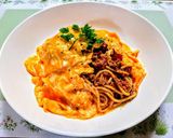 簡単ランチ!ミートソースオムレツパスタ作り方10写真
