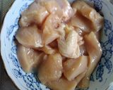 わさび醤油ニンニクのむね肉ソテー☆酒でしっとり作り方1写真