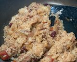 残り物アレンジ!鶏むね赤ワイン煮ドリア✨作り方3写真