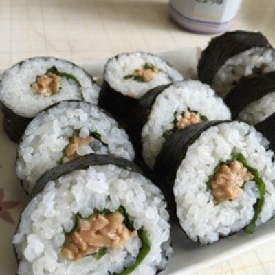 納豆巻き 巻きすなしで〜納豆巻き〜(O˘◡˘O)♡ by もぐもぐ人