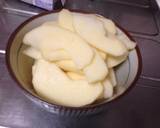 りんごとチョコのフライパンケーキ作り方1写真