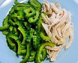 苦うま～♪ ゴーヤーと蒸し鶏の梅マヨ和え作り方2写真