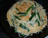 もやしとニラ玉のお好み焼き風作り方4写真