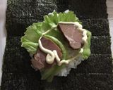 旦那弁当サイズおにぎらず☆焼豚レタス簡単作り方2写真