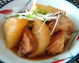 魚料理★魚(真鯛)と大根の煮付け〜菜の花添え作り方7写真