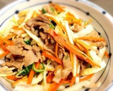 簡単★豚肉と水菜と人参の甘辛炒め作り方7写真