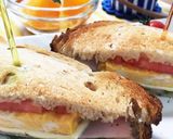 朝ご飯♪ライ麦食パンde簡単ホットサンド作り方5写真