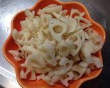 サツマイモとレンコンの豆腐衣和え作り方2写真