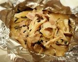 ピーナツクリームで豚肉きのこのホイル焼き作り方6写真