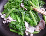 わさび菜と豚ばら肉の卵とじ作り方8写真