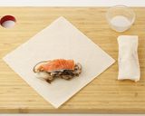 秋鮭ときのこのもっちり蒸し春巻き作り方3写真