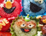 エルモ☆クッキーモンスター☆簡単キャラ弁作り方6写真