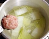 簡単＊白菜と鶏つくねの鶏ガラスープ作り方4写真