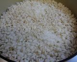 厚手鍋で炊く麦入りご飯～氷を加えて～作り方4写真