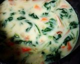 ほうれん草のクリームスープパスタ作り方4写真