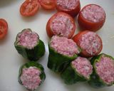 トマトとピーマンの肉詰めとさつま芋サラダ作り方3写真